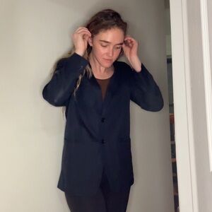 Everlane Classic Navy Blazer - Linen